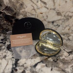 Giorgio Armani Black and Gold Women's Compact Mirror and Coin Pouch